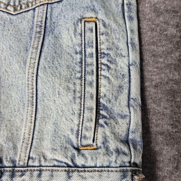 Maje Sleeveless Vest Women's Size 38 Blue Demin Washed Jacket - Picture 4 of 11